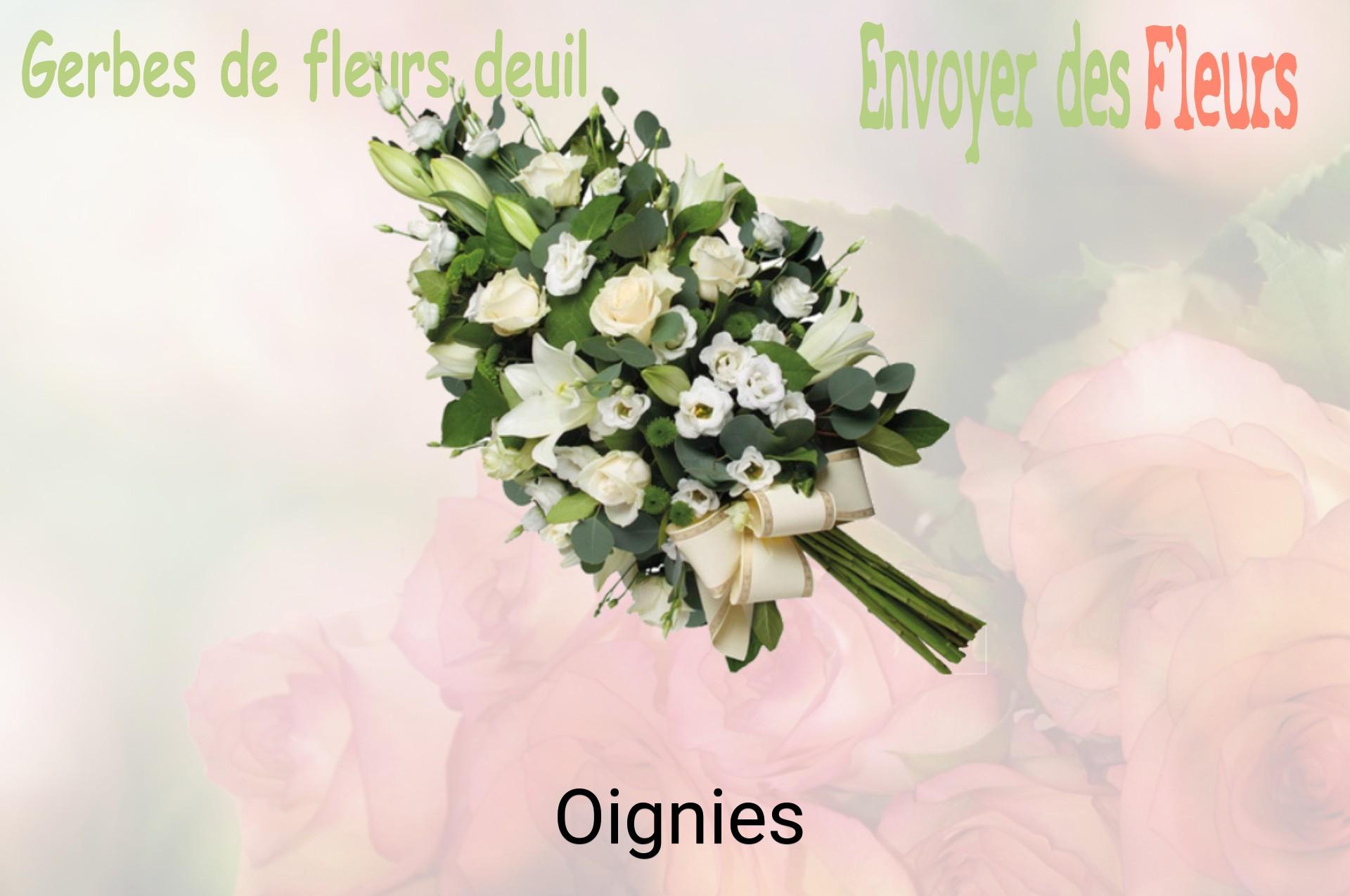 Gerbe de fleurs de deuil livrée à Oignies